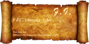 Földessy Ida névjegykártya