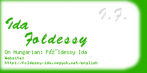 ida foldessy business card